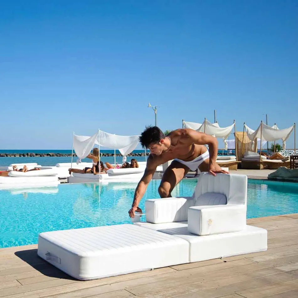 Poltrona galleggiante Trona Luxury bianca di design, made in Italy Viadurini