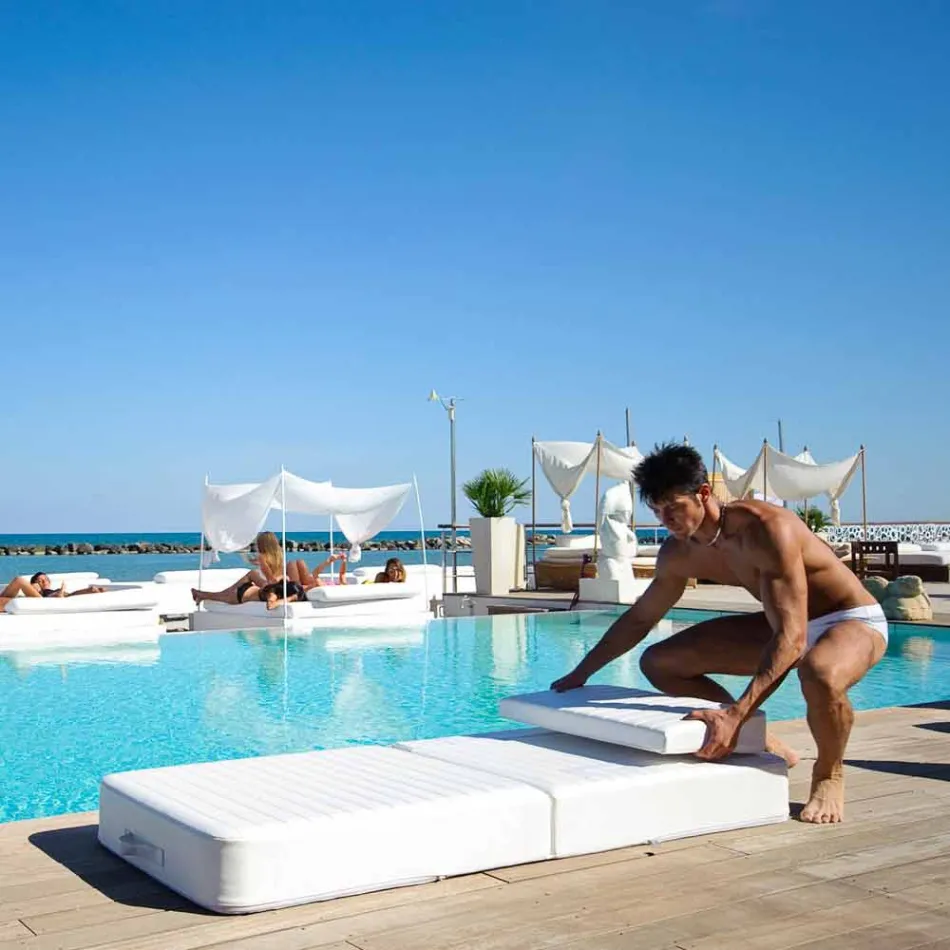 Poltrona galleggiante Trona Luxury bianca di design, made in Italy Viadurini