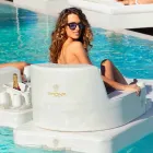 Poltrona galleggiante Trona Luxury bianca di design, made in Italy Viadurini