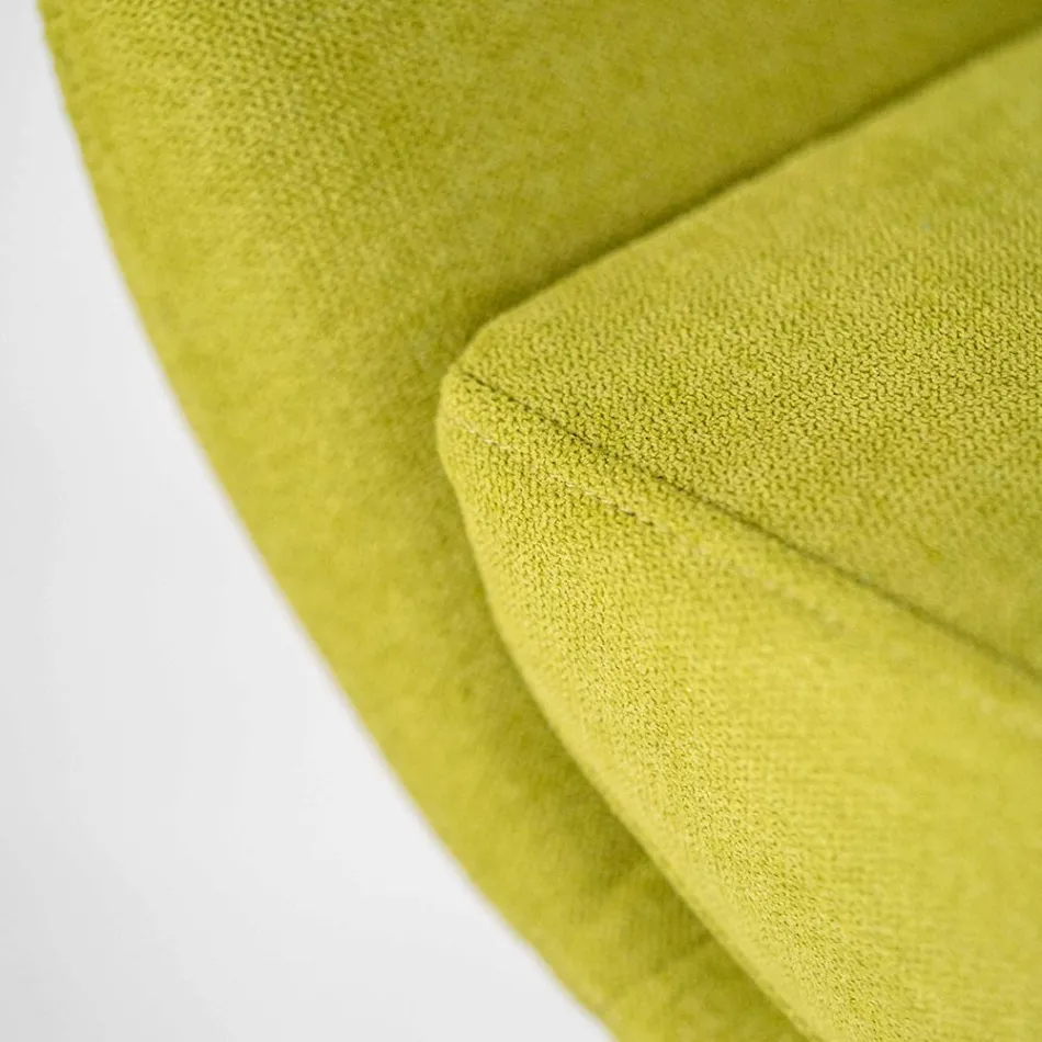 Poltrona Girevole con Base in Metallo e Seduta in Tessuto - Sereno Viadurini