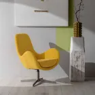 Poltrona Girevole con Base in Metallo e Seduta in Tessuto - Sereno Viadurini