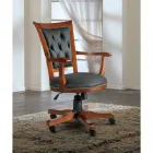 Poltrona Girevole Imbottita in Ecopelle di Lusso Made in Italy - Brigitte Viadurini