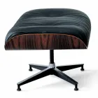 Poltrona Girevole Rivestita in Pelle con Poggiapiedi Made in Italy - Maestrale Viadurini