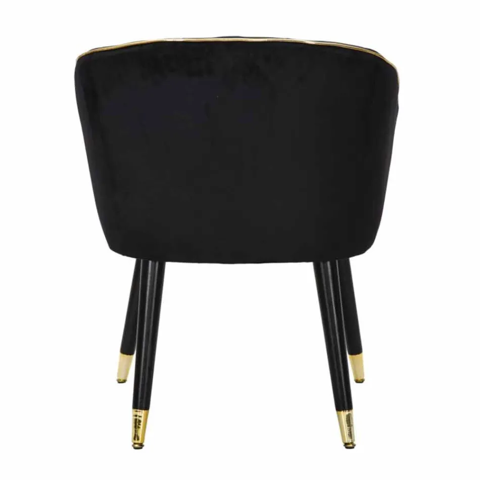 Poltrona Imbottita in Legno e Tessuto di Design Moderno - Maddy Viadurini