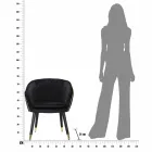 Poltrona Imbottita in Legno e Tessuto di Design Moderno - Maddy Viadurini