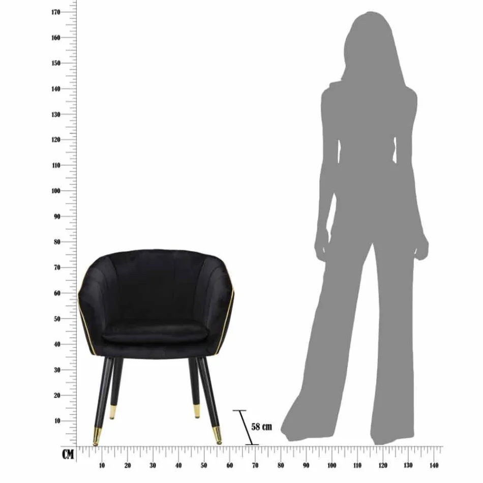 Poltrona Imbottita in Legno e Tessuto di Design Moderno - Maddy Viadurini