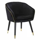 Poltrona Imbottita in Legno e Tessuto di Design Moderno - Maddy Viadurini