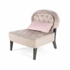 Poltrona imbottita in velluto lavorato capitonnè Elizabeth Viadurini