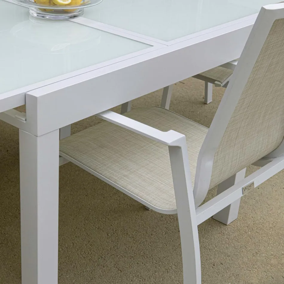 Poltrona Impilabile da Giardino in Textilene e Alluminio - Foglio Viadurini