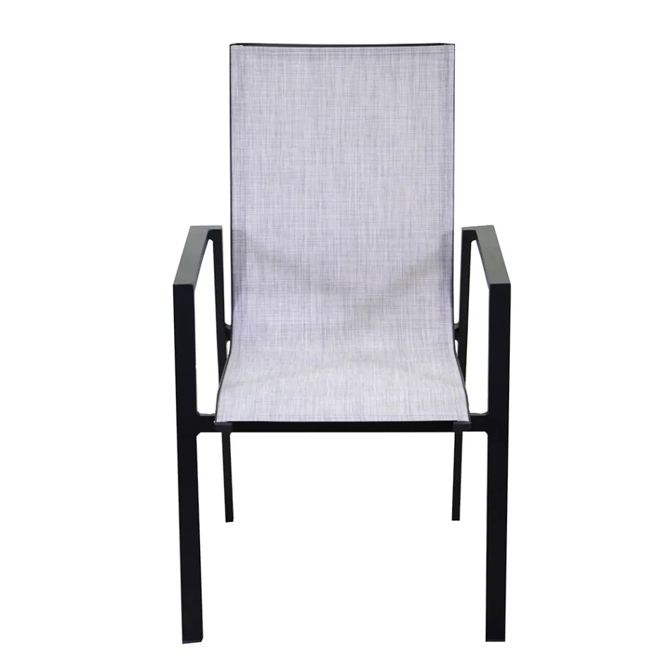 Poltrona Impilabile da Giardino in Textilene e Alluminio - Foglio Viadurini