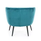 Poltrona in Acciaio e Velluto Grigrio o Blu Design Scandinavo - Hilary Viadurini