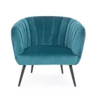 Poltrona in Acciaio e Velluto Grigrio o Blu Design Scandinavo - Hilary Viadurini