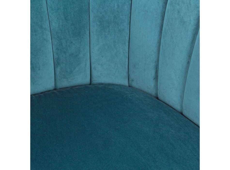 Poltrona in Acciaio e Velluto Grigrio o Blu Design Scandinavo - Hilary Viadurini