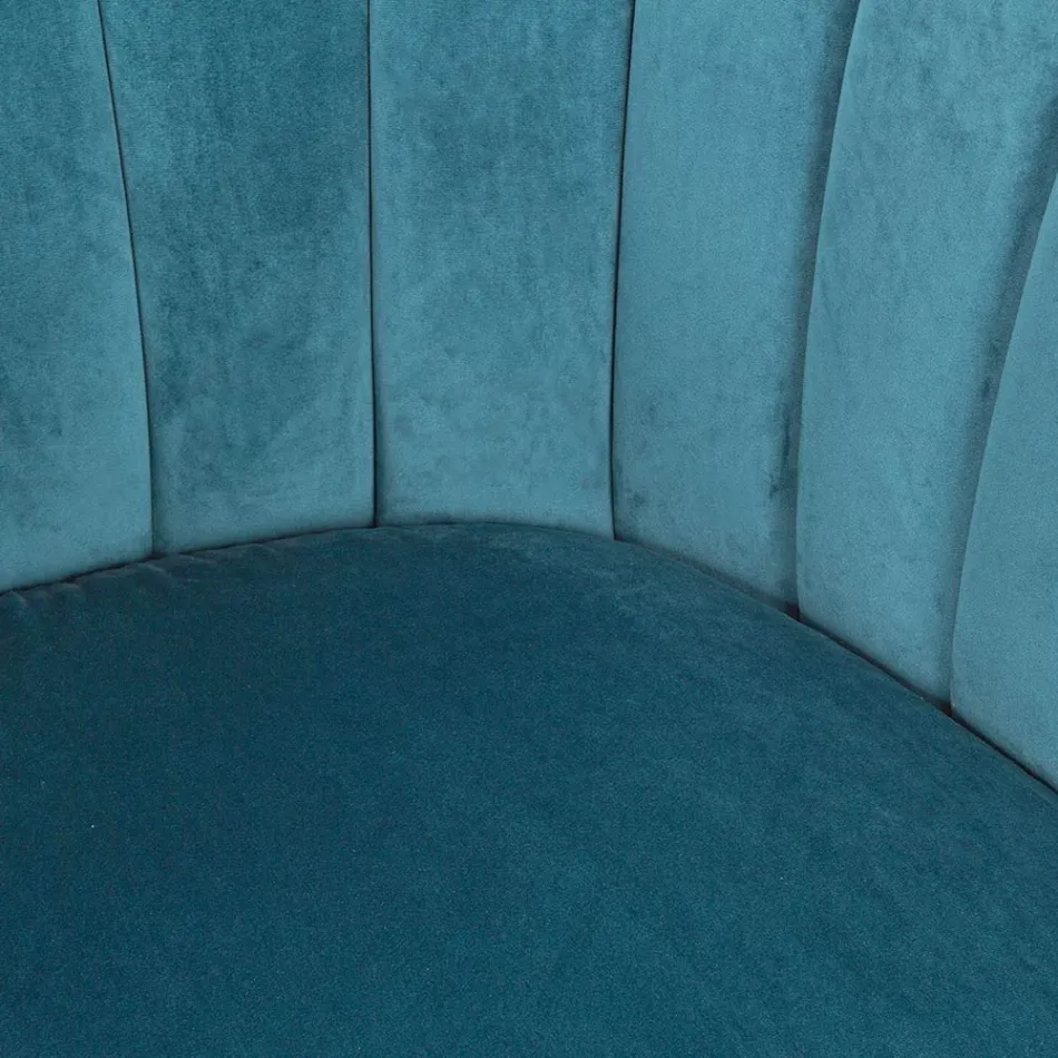 Poltrona in Acciaio e Velluto Grigrio o Blu Design Scandinavo - Hilary Viadurini