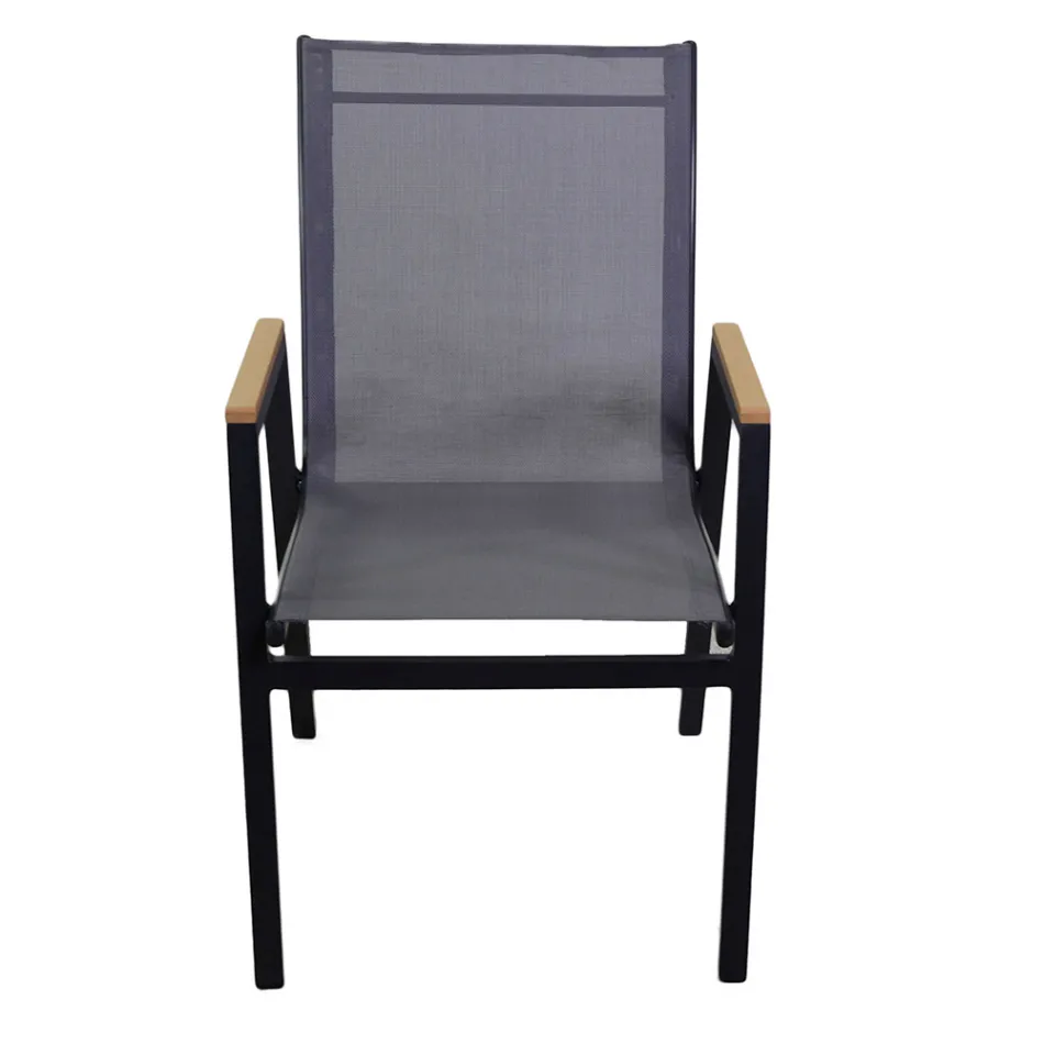 Poltrona in Alluminio e Textilene con Braccioli in Polywood - Diario Viadurini