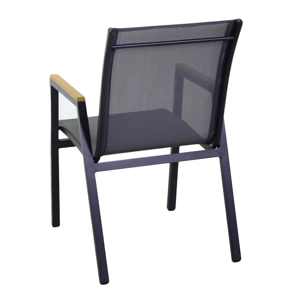 Poltrona in Alluminio e Textilene con Braccioli in Polywood - Diario Viadurini