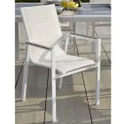 Poltrona in Alluminio e Textilene con Inserto nei Braccioli in HPL - Righello Viadurini