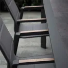 Poltrona in Alluminio e Textilene con Inserto nei Braccioli in HPL - Righello Viadurini