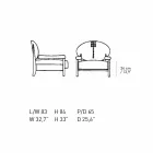 Poltrona in Frassino Tinto Nero con Rivestimento in Cotone Made in Italy - Peleo Viadurini