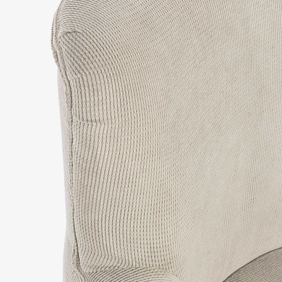 Poltrona in Legno di Pino e Seduta Effetto Velluto Coste 4 Finiture - Molly Viadurini