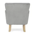 Poltrona in Legno di Pino e Seduta Effetto Velluto Coste 4 Finiture - Molly Viadurini