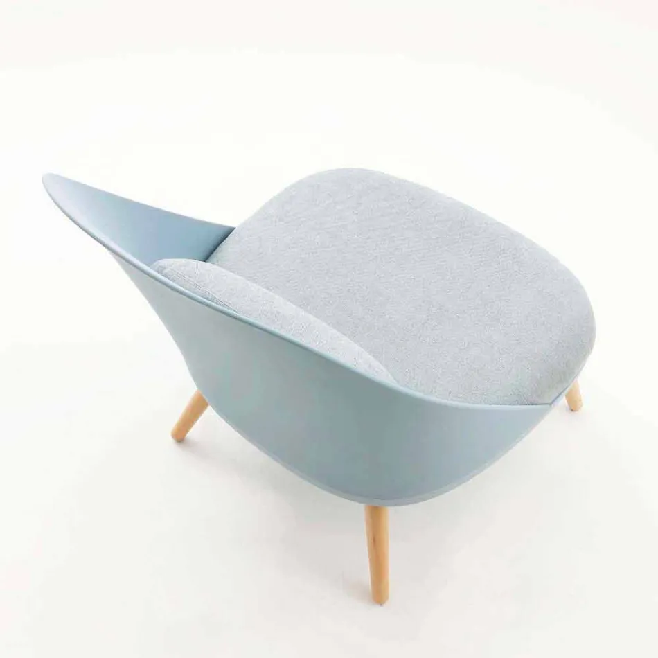 Poltrona in legno, tessuto e polipropilene moderna made Italy Perugia Viadurini