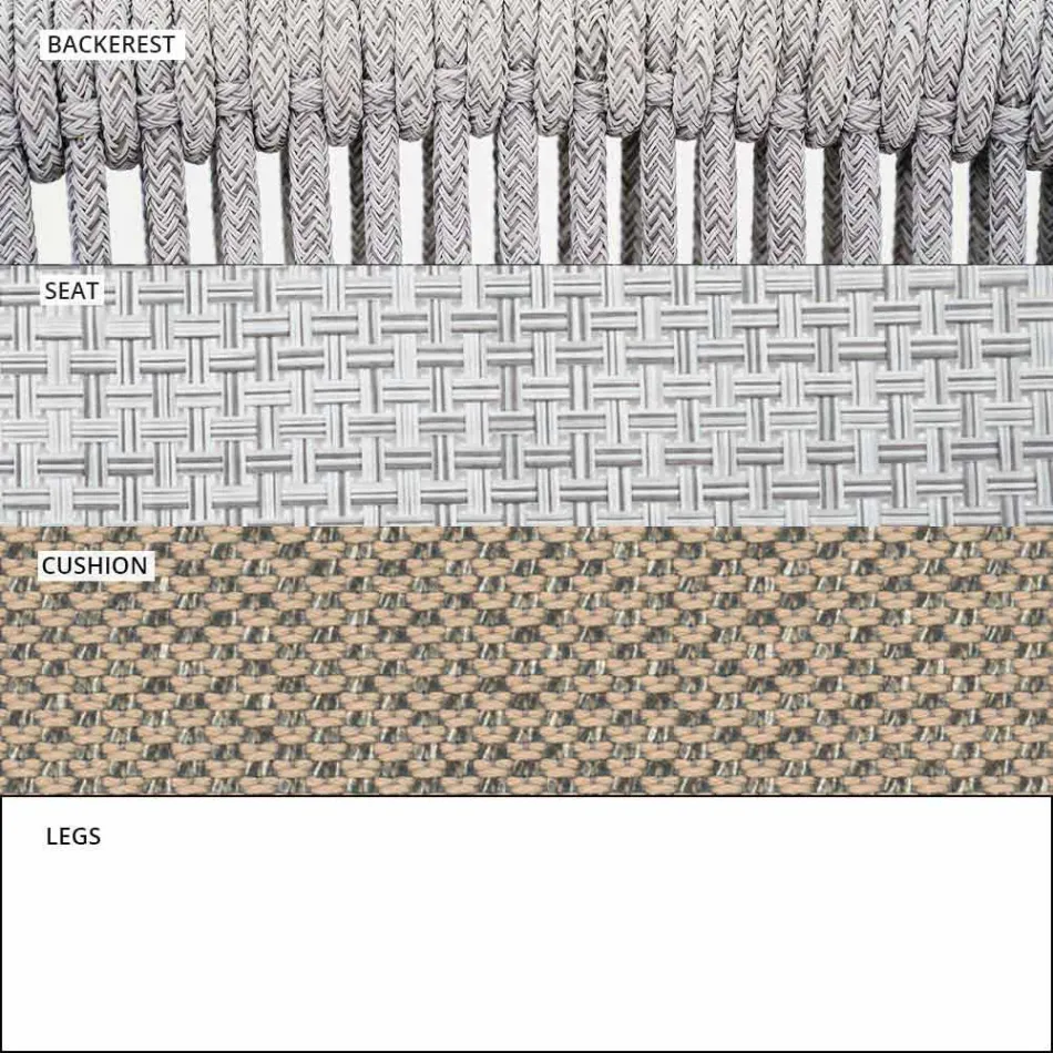 Poltrona Lounge da Giardino Tessuto Imbottito e Alluminio – Smart by Varaschin Viadurini