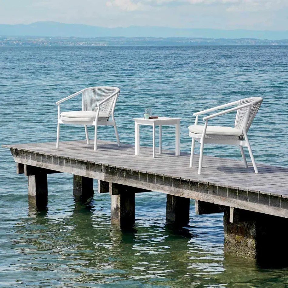 Poltrona Lounge da Giardino Tessuto Imbottito e Alluminio – Smart by Varaschin Viadurini