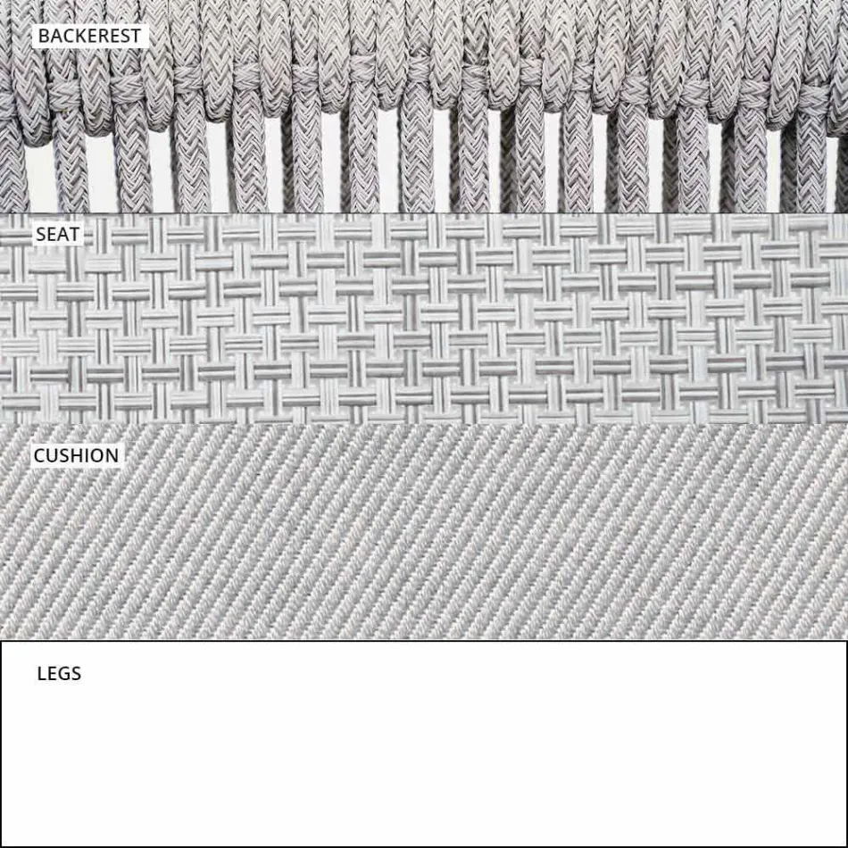 Poltrona Lounge da Giardino Tessuto Imbottito e Alluminio – Smart by Varaschin Viadurini