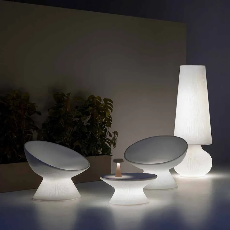 Poltrona Luminosa da Esterno in Polietilene con Luce LED Made in Italy - Desmond Viadurini