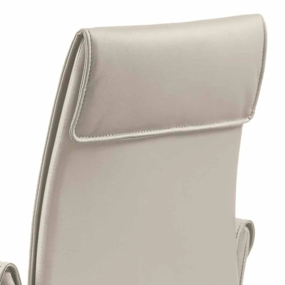 Poltrona made in Italy rivestita in pelle Niles, design moderno Viadurini