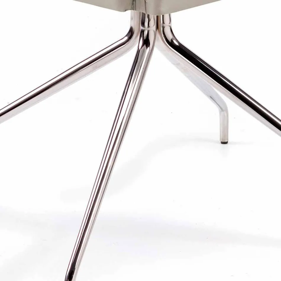 Poltrona made in Italy rivestita in pelle Niles, design moderno Viadurini