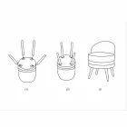 Poltrona Mini Colorata di Design Moderno in Legno e Tessuto - Koah Viadurini