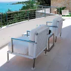 Poltrona Moderna di Design in Acciaio e PVC Nero o Bianco da Esterno - Ontario2 Viadurini