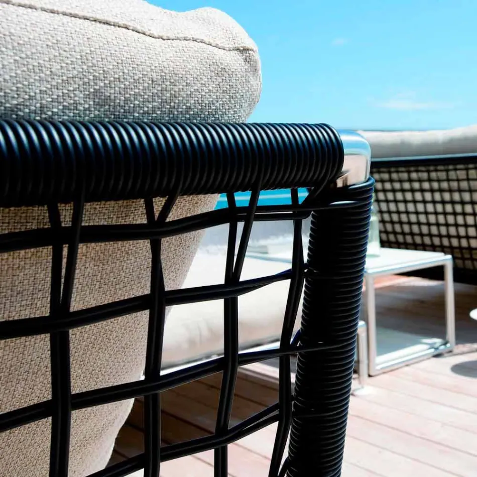 Poltrona Moderna di Design in Acciaio e PVC Nero o Bianco da Esterno - Ontario2 Viadurini