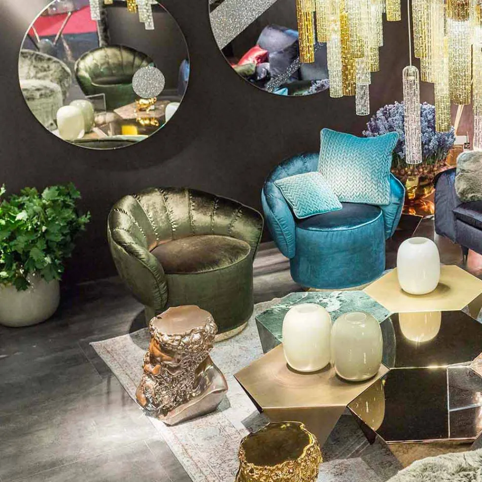 Poltrona moderna di design rivestita in tessuto Belle Viadurini