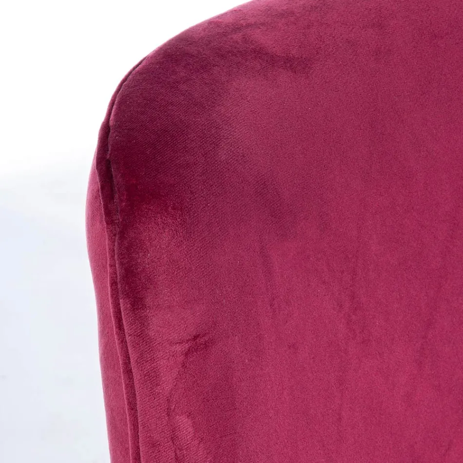 Poltrona Moderna in Acciaio e Seduta Effetto Velluto 3 Finiture - Matty Viadurini