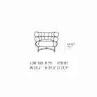 Poltrona Moderna Rivestita in Pelle con Base in Acciaio Made in Italy - Ostilio Viadurini