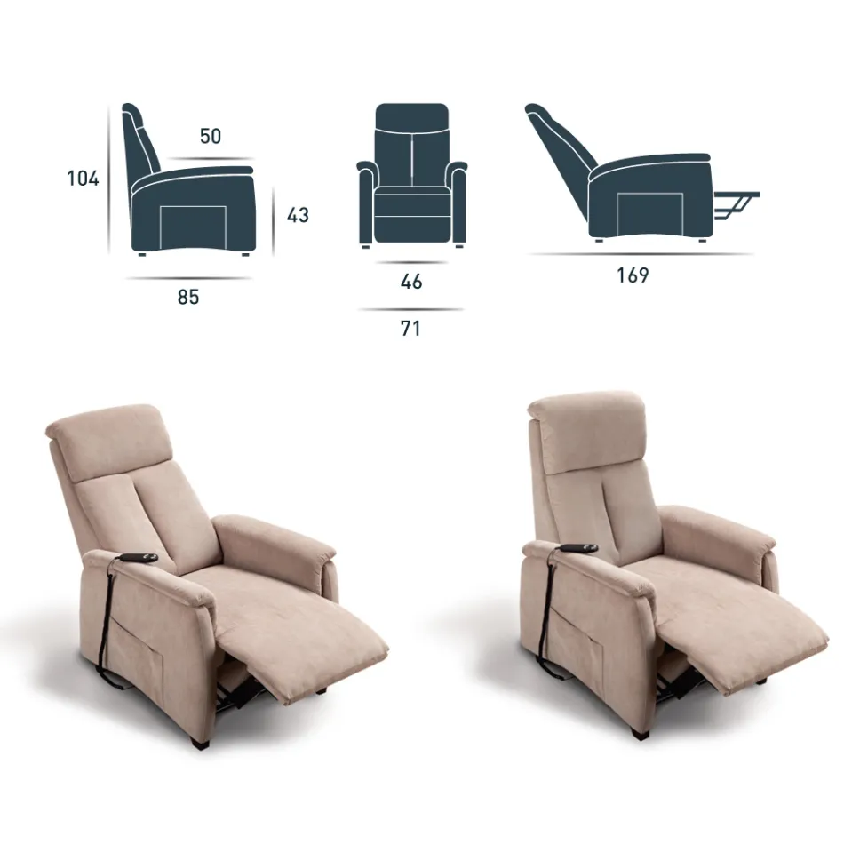 Poltrona motorizzata alzapersona Via Venezia a 2 motori Viadurini