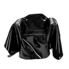 Poltrona Nera Moderna in Plexiglass Drappeggiato Made in Italy - Delia Viadurini