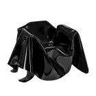 Poltrona Nera Moderna in Plexiglass Drappeggiato Made in Italy - Delia Viadurini