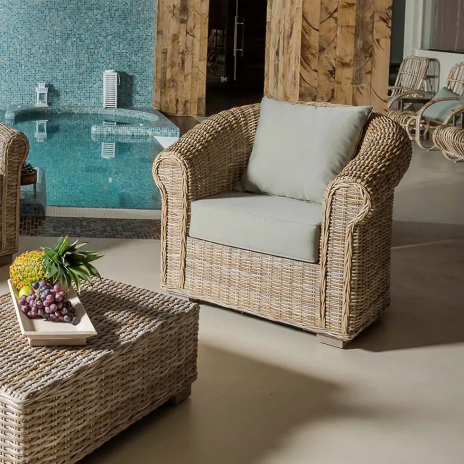 Poltrona Outdoor in Kubù con Cuscini Inclusi – Isildur Viadurini