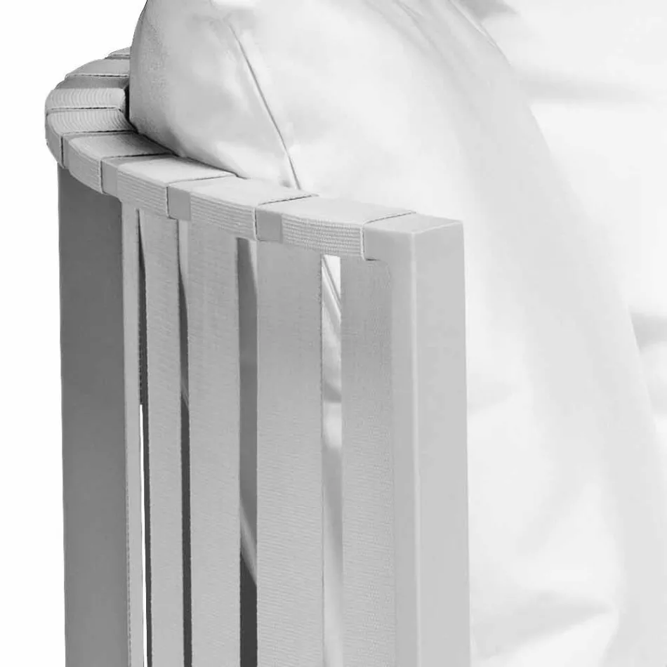 Poltrona per Esterni in Alluminio e Corde Design di Lusso 3 Finiture - Julie Viadurini