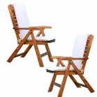 Poltrona pieghevole in teak da giardino Viadurini