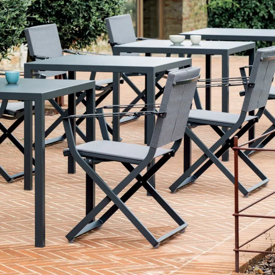 Poltrona Pieghevole Outdoor in Alluminio Corda e Texplast Made in Italy – Ubbe Viadurini