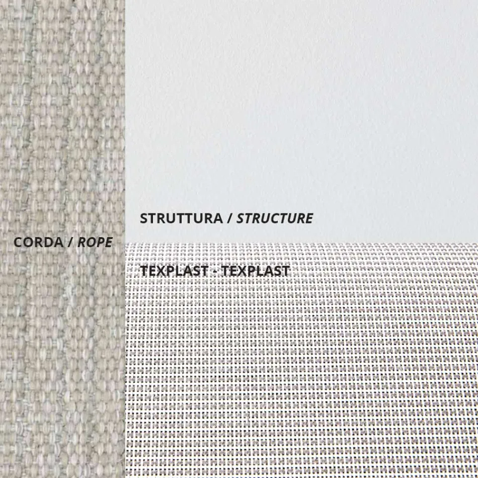 Poltrona Pieghevole Outdoor in Alluminio Corda e Texplast Made in Italy – Ubbe Viadurini