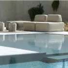 Poltrona Quadrata da Esterno Rivestita in Tessuto Made in Italy - Lilium Viadurini