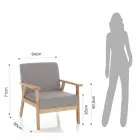 Poltrona Realizzata in Legno Massello di Pino - Xenon Viadurini