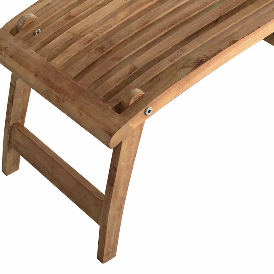 Poltrona Reclinabile da Giardino Realizzata in Legno di Teak - Giada Viadurini