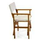 Poltrona Regista in Legno di Acacia Oliata Colore Naturale - Tecnica Viadurini